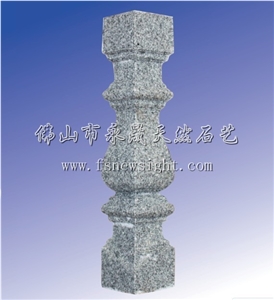 Granite(G603 Filamentous) Balustrade 60x12x12 cm C, Natural White Granite Balustrade