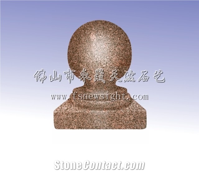 Granite Red Balustrade 60x12x12 cm Circular, Natural Red Granite Balustrade, Natural Granite Balustrade & Railings