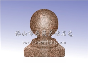 Granite Red Balustrade 60x12x12 cm Circular, Natural Red Granite Balustrade, Natural Granite Balustrade & Railings
