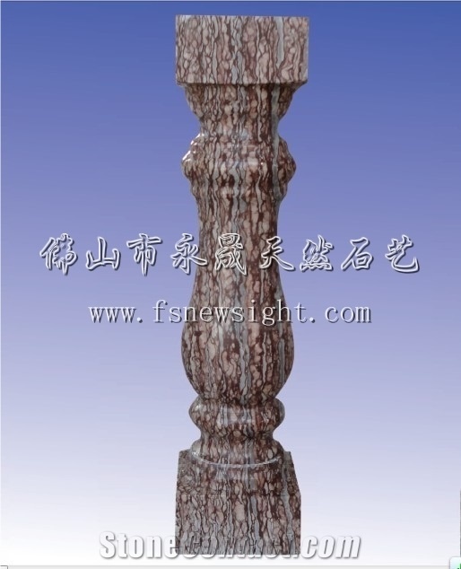 Granite(tree-red) Balustrade 60x12x12 cm Circular, Natural Red Granite Balustrade