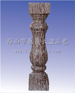 Granite(tree-red) Balustrade 60x12x12 cm Circular, Natural Red Granite Balustrade