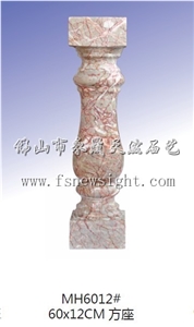 Red Agate Marble Balustrade Circular