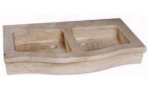 Travertino Romano Basin, Beige Travertine Basin