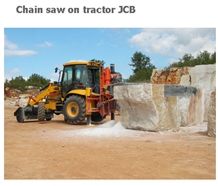 Mobile Chain Saw for Squaring Blocks on Tractor JCB