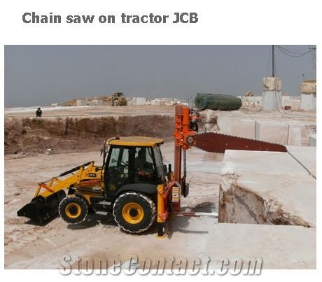 Mobile Chain Saw for Squaring Blocks on Tractor JCB