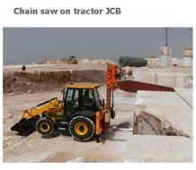 Mobile Chain Saw for Squaring Blocks on Tractor JCB