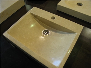 Spanish Gold Marble Wash Basin, Yellow Marble