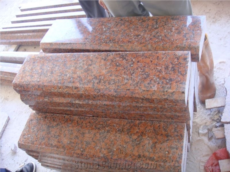 G562 Granite Maple Red DARK Kerb Stone