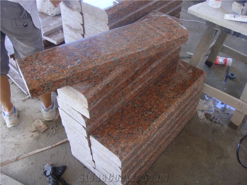 G562 Granite Maple Red DARK Kerb Stone