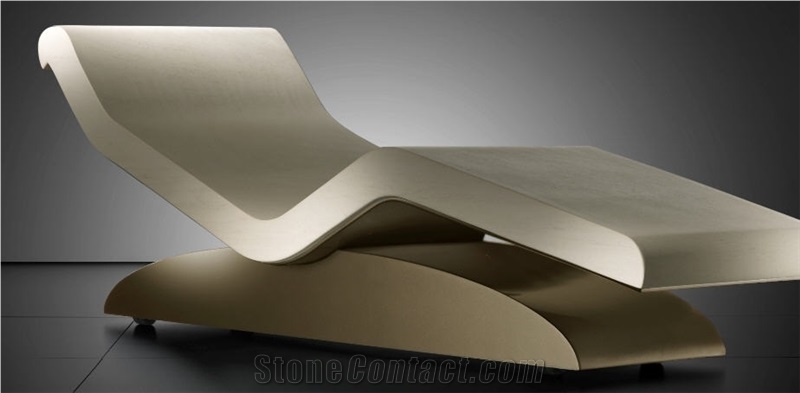 Cleopatra Moderno Ivorie, Heated Marble Lounger, Bianco Carrara White Marble Home Decor