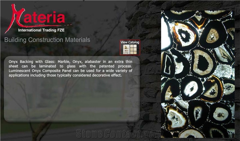 Semiprecious Stone - Onyx Backing with Galss