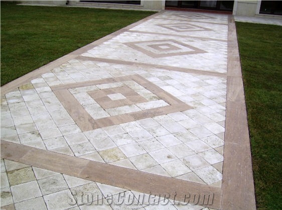 Tumbled Travertine Pavers, Turkey Alabastrino Beige Travertine