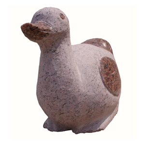 Hand Carved Stone Animal Statue, Red Granite Statue