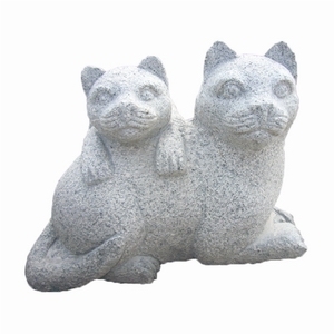 Hand Carved Stone Animal Statue, Red Granite Statue