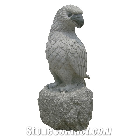 Hand Carved Stone Animal Statue, Red Granite Statue