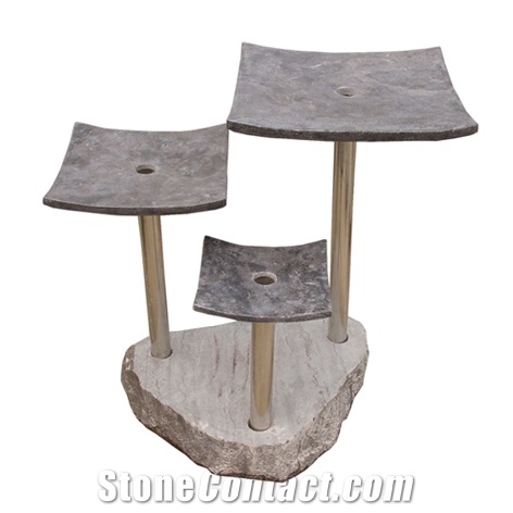 Handmade Garden Water Stone Fountain, G383 Grey Granite Fountain
