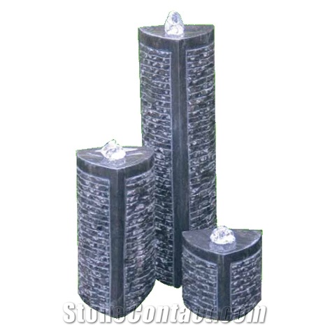 Handmade Garden Water Stone Fountain, G383 Grey Granite Fountain
