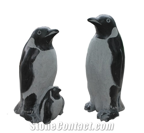 Handmade Natural Stone Animal Statue, G383 Grey Granite Statue