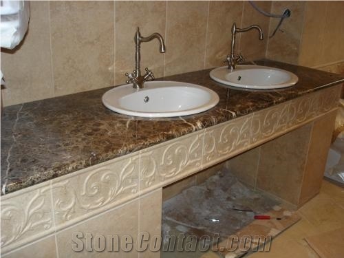 Emperador Dark Bathroom Top, Brown Marble