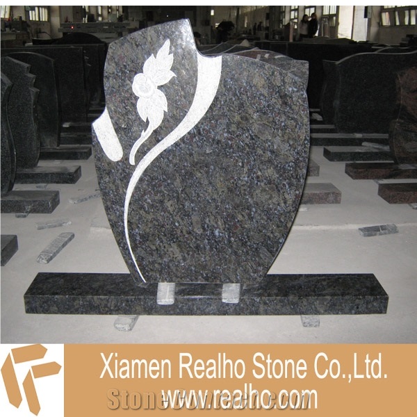 Angola Black Granite Headstone