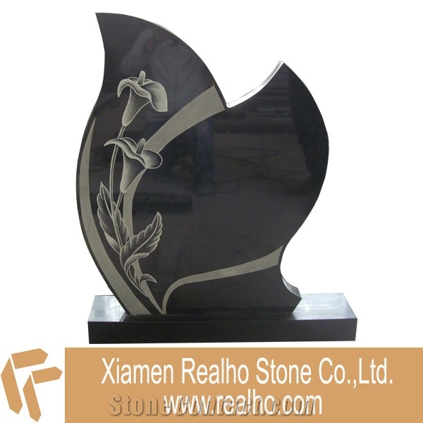 Angola Black Granite Headstone