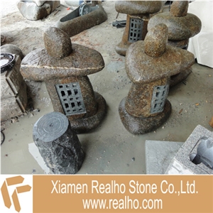 Chinese Garden Stone Lanterns, Mountain Stone Yellow Granite Lanterns