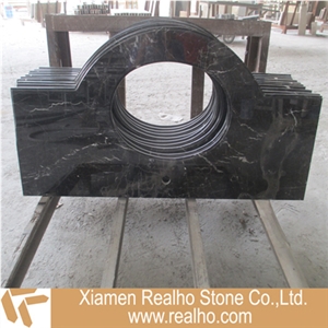 Laminated Black Marquine Vanity Top, Marquine Black Marble Vanity Top
