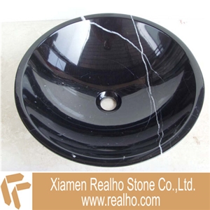 Marble Stone Vessel Sink, ,white ,emperador Black Marble Vessel Sink