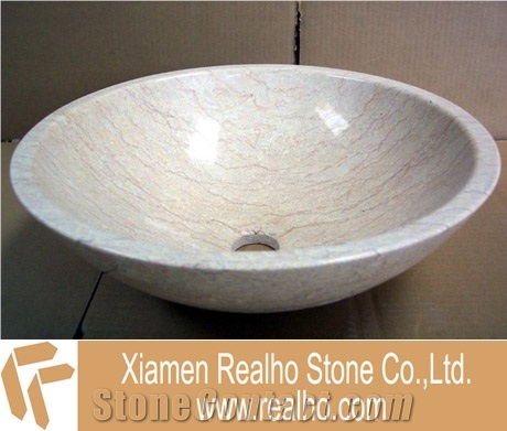 Marble Stone Vessel Sink, ,white ,emperador Black Marble Vessel Sink