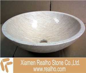 Marble Stone Vessel Sink, ,white ,emperador Black Marble Vessel Sink
