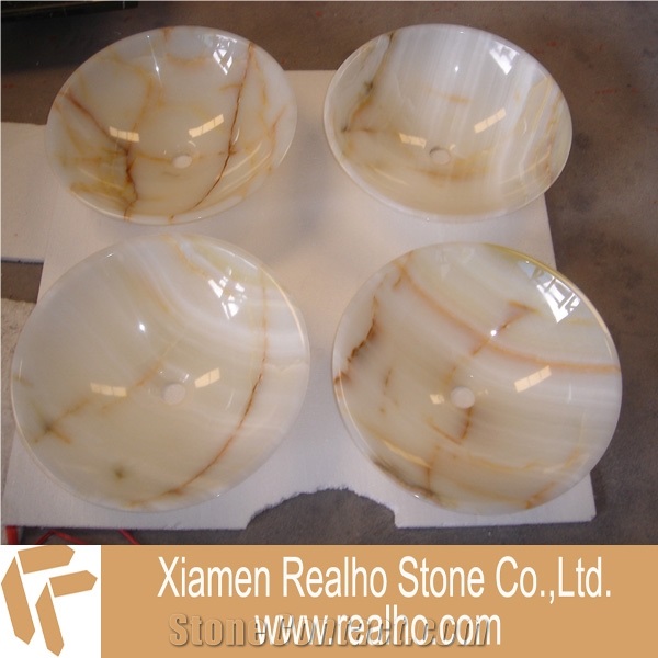 White Onyx Vessel Sinks