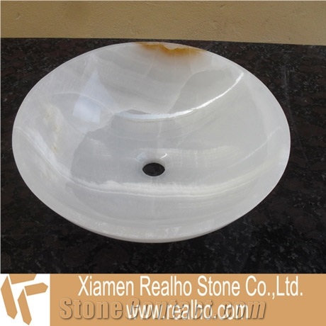 White Onyx Vessel Sinks