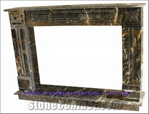 Black Gold Marble - Michaelangelo Fireplace