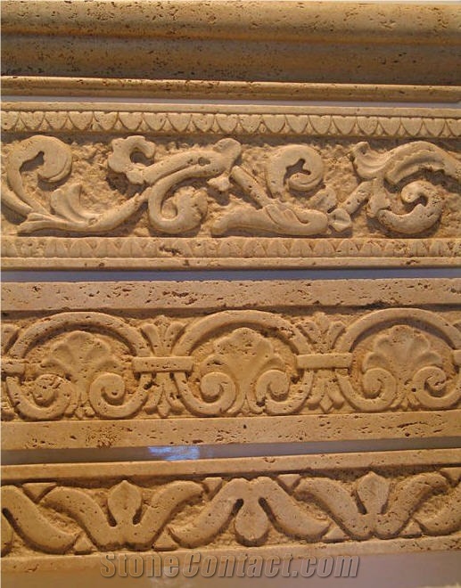 Hashma Travertine Borders, Brown Travertine Borders