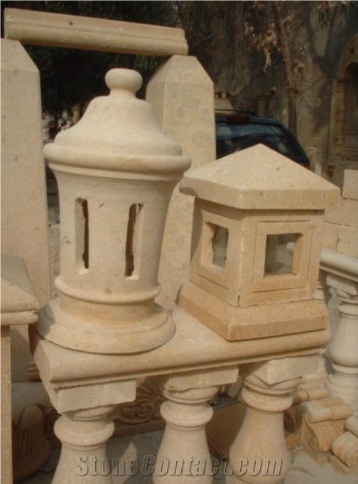 Lighting Units, Menia ,Loaloah ,Isis Fossil Beige Limestone Lanterns, Lamps