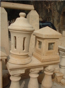 Lighting Units, Menia ,Loaloah ,Isis Fossil Beige Limestone Lanterns, Lamps
