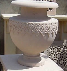 Planters, Jora Beige Limestone Planters, Jora Beige Limestone