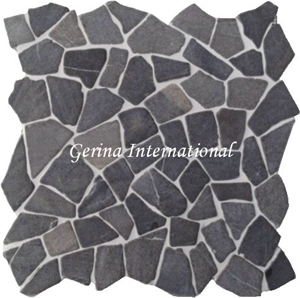 Broken Marble Stone Mosaic Tiles Interlocking, Grey Marble