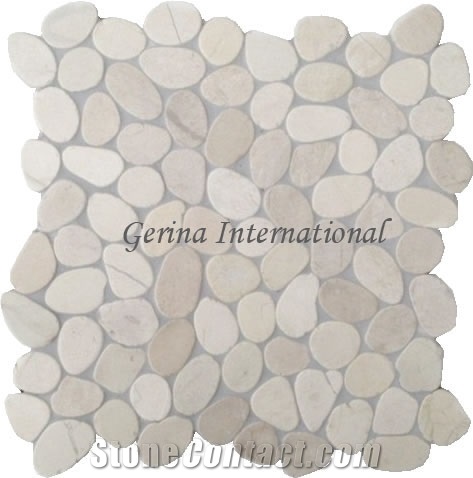 Pebble Stone Mosaic Tiles Cut Sliced