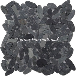 Pebble Stone Mosaic Tiles Cut Sliced