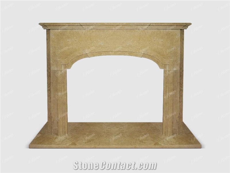 Pinczow Limestone Fireplace Mantel, Pinchuck ,Pinczow Beige Limestone