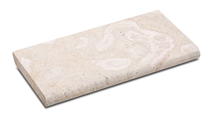 Calypso Coral 12x24 Pool Coping, Calypso Coral Stone Beige Pool Deck Bullnose Coping