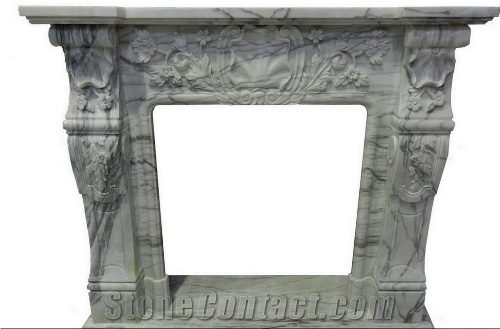 Grey Marble Fireplace