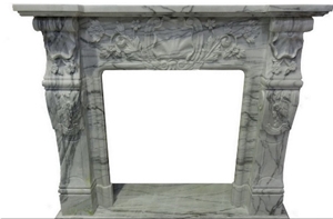 Grey Marble Fireplace