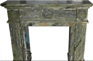 Grey Marble Fireplace