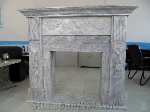 Grey Marble Fireplace