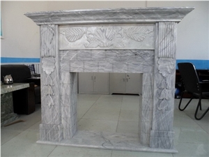 Grey Marble Fireplace
