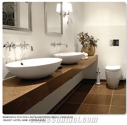 Oeland Gra G1 Bath Counter Top, Oel ,Gra G1 Grey Limestone Bath Tops