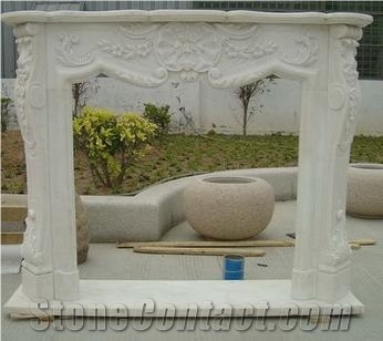 White Marble Fireplace