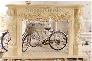 Smart Garden Fireplace; Fireplace, Yellow Marble Fireplace Smart Garden Fireplace; Fireplace, Yellow Marble Fireplace